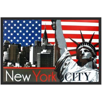 Paillasson Tapis Entree Piece Deco New York City Building Drapeau Usa Statue Liberte 40 X 60cm Achat Prix Fnac