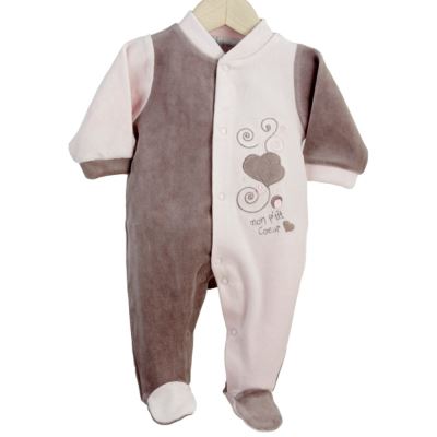 Pyjama bébé velours Mon Ptit Coeur
