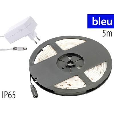 Bande à LED 230 V pour extérieur, 5 m, avec prise secteur - Bleue