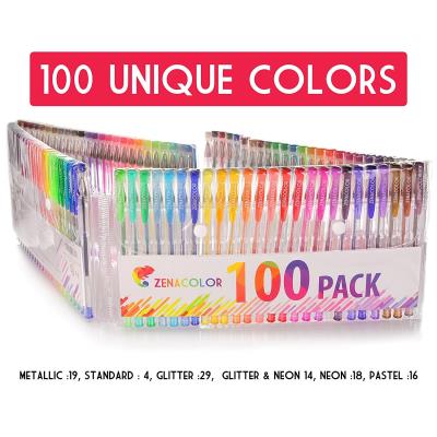 14€02 sur 100 stylos gel de couleur - Feutres - Coloriage Adultes
