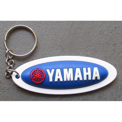 porte clé moto yamaha oval bleu plastique souple sportive