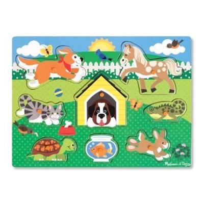 Puzzle en bois à encastrer les animaux domestiques 8 pièces