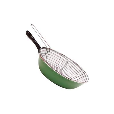 Poêle à Friture 26 cm tole émailléee rouge *