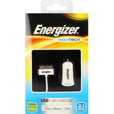 CHARGEUR ALLUME-CIGARE HIGHTECH 1USB 2,1AMPÈRE POUR IPHONE, IPOD, IPAD ENERGIZER DC1UHIP2