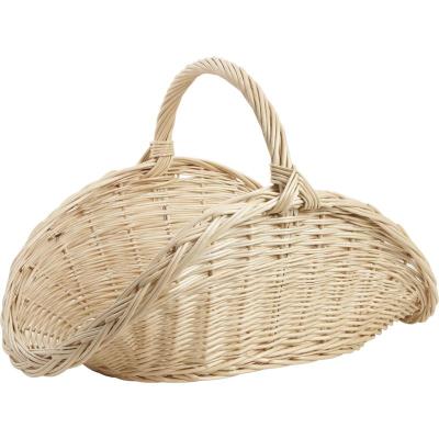 Panier à bûches en osier blanc, l 65 -PEGANE-