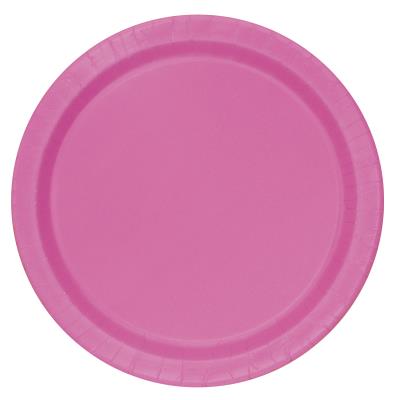 16 Grandes assiettes en carton roses 23 cm