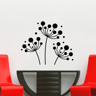 Pick and Stick Sticker Mural Fleurs de pissenlit - 110 X 55 cm, Noir