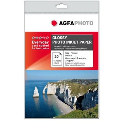 Agfaphoto everyday photo inkjet paper brillant 180 g a 4 20 feuille