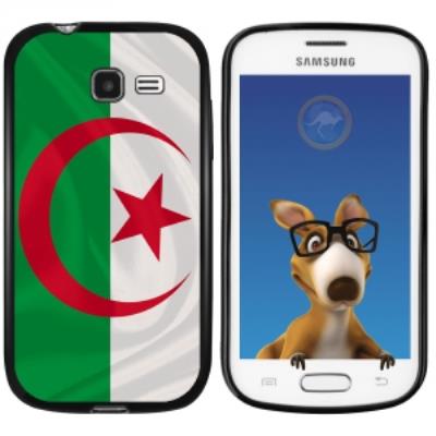 Coque Souple en gel noir pour Galaxy Trend Lite avec impression Motifs drapeau de l'Algérie