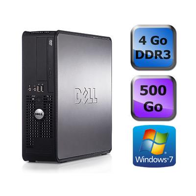 Unité centrale Dell Optiplex 380 SFF - Gris - Intel Celeron E3300 / 2.50 GHz - RAM 4 Go - HDD 500 Go - DVD - Gigabit Ethernet - Windows 7 Professionne