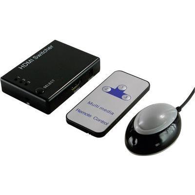 Logilink 3 ports switch hdmi avec télécommande, avec répéteur intégré 19 hd0003