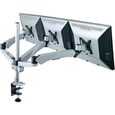 Support de table pour écran xergo 10 - 24 inclinable + pivotable, rotatif argent noir