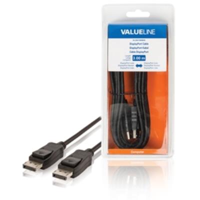 Câble displayport à connecteur displayport mâle - displayport mâle, 3,00 m noir valueline