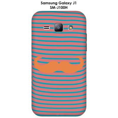 Coque Samsung Galaxy J1 - SM-J100H Marinière Moustache - 3 Tangerine