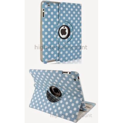 Housse etui coque pochette simi cuir pour Apple iPad 5 Air + film ecran - BLEU POIS