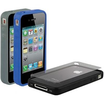 SCOSCHE bandIT g4 - Beschermhoes voor mobiele telefoon - polycarbonaat, rubber (pak van 3) - voor Apple iPhone 4