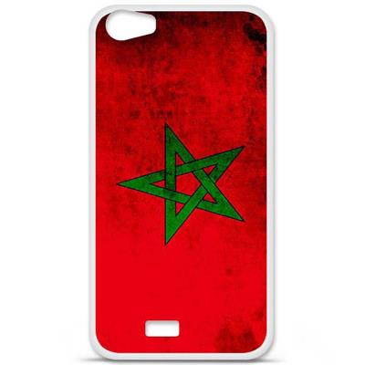 Coque en silicone imprimée compatible Wiko Lenny 2 Drapeau Maroc