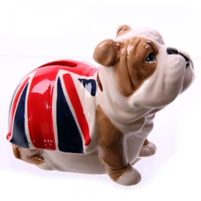 Tirelire Bulldog avec drapeau britanique Londres UK