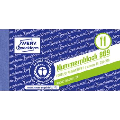 avery zweckform avery zweckform nummernblock 1 - 1000, 105 x 53 mm, 5-farbig noir