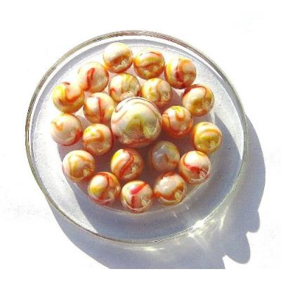 2 Calots TIGRE ORANGE - Billes en verre de 25 mm