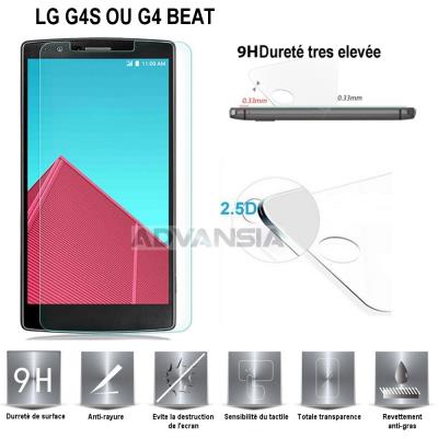 LG G4S BEAT Vitre protection d'ecran en verre trempé incassable Tempered Glass Premium Visibilité Ultra clear ultra transparent