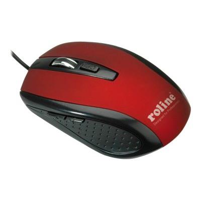 ROLINE - muis - USB - zwart, rood
