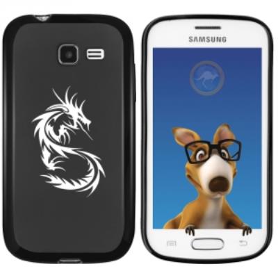 Coque Souple en gel noir pour Galaxy Trend Lite avec impression Motifs dragon tribal