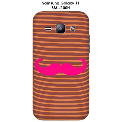 Coque Samsung Galaxy J1 - SM-J100H Marinière Moustache - 4 Rose Intense