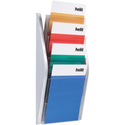 Helit Porte brochures mural, A4 portrait, 4 compartiments,