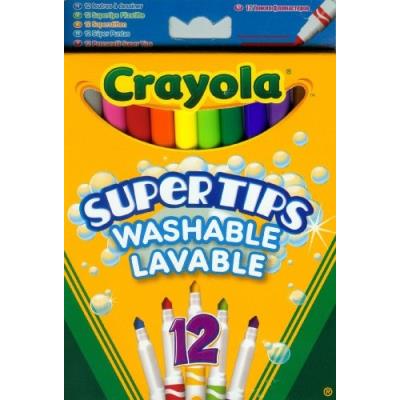 Crayola - loisir créatif - 12 feutres à dessiner lavables couleurs vives