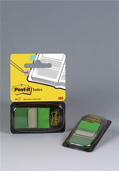Index Post-It - Distributeur De 50 Index Vert 25,4X44Mm
