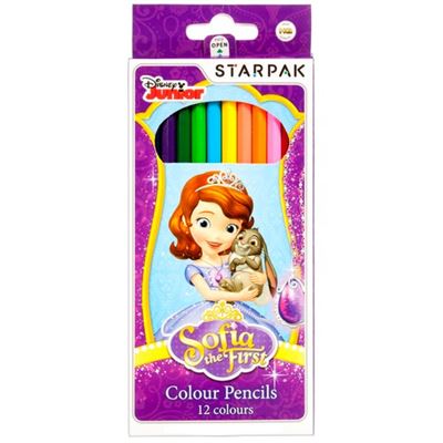 12 crayon de couleur Princesse Sofia Disney