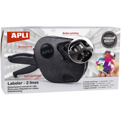 agipa agipa pince à étiqueter 102365, 2 lignes, 9 chiffres noir