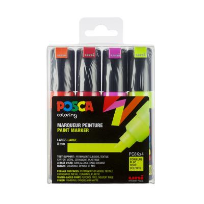 Marqueur PC-8K pointe biseautée - 4 couleurs ASS10