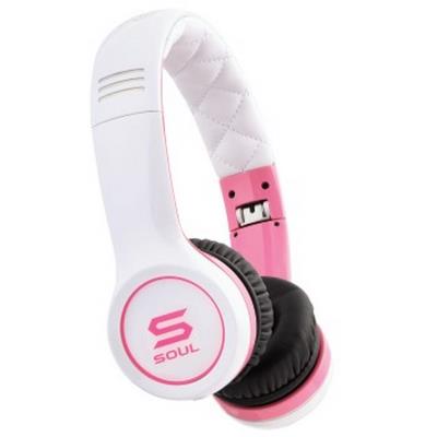 Soul-casque on-ear sl100 ultra dynamique, blanc/rose