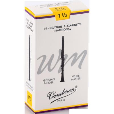 Clarinettes VANDOREN ANCHE CLARINETTE 10 ANCHES WHITE MAST TRAD 1,5 Anches clarinettes Sib