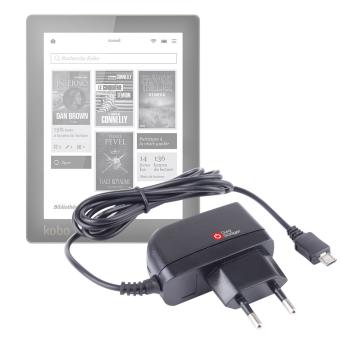 Fnac Chargeur secteur et câble pour liseuse numérique Kobo by Fnac - Noir -  Accessoires liseuse - Achat & prix