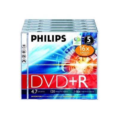 Philips DR4S6J05F - DVD+R x 5 - 4.7 Go - support de stockage