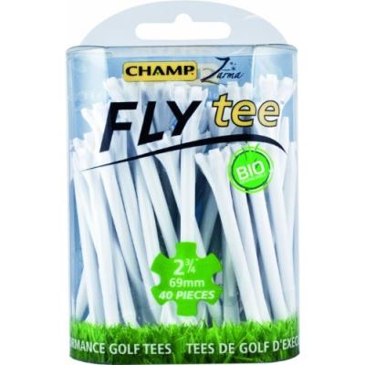 Champ zarma 92521 fly tee 69 mm tees de golf (lot de 40) blanc