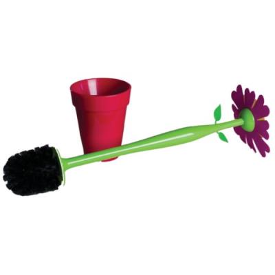 Vigar flower power - brosse wc flower powerrouge et vert