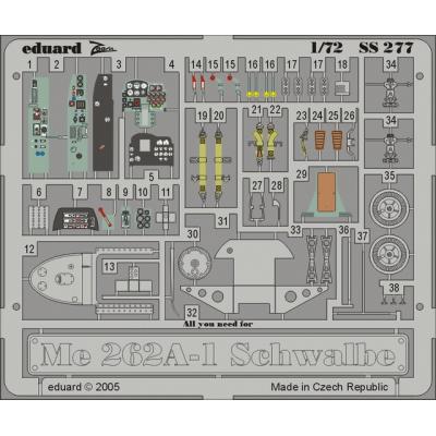 MAQUETTE ME 262A 1 SCHWALBE HASEGA1/72 EDUARD SS277