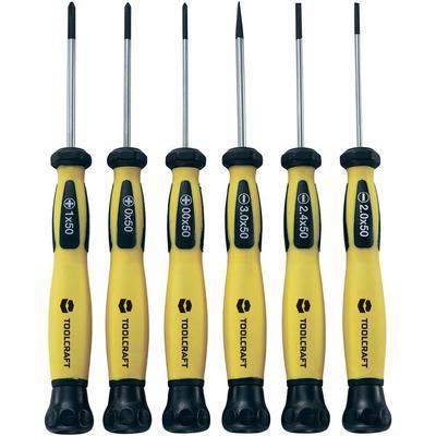 Lot de tournevis (6 pièces) TOOLCRAFT 814609 plat, cruciforme Phillips