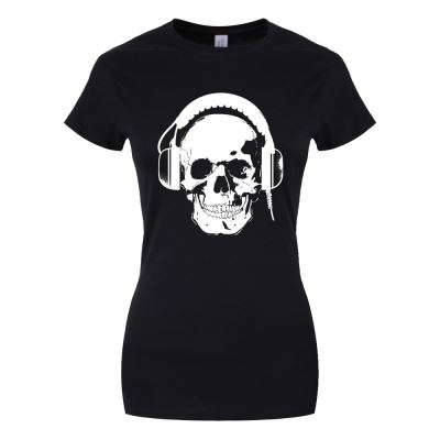 Cr?ne avec ?couteurs Tee-Shirt Femme coloris Noir
