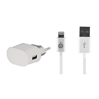 Chargeur secteur 2a blanc connectique lightning bigben