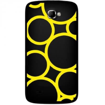 Coque rigide pour Logicom E350 avec impression Motifs ronds jaunes