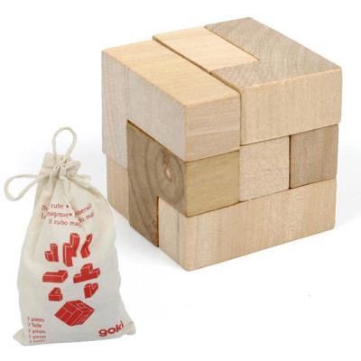 Jeux de patience casse tete Cube 7 pcs dans sac en coton