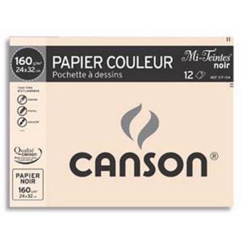 CANSON Pochette de 10 feuilles de papier dessin recyclé 160g 24x32