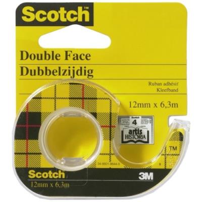 Scotch mmm136 adhésif double face 6mx12mm avec dévidoir 3m 136d-md