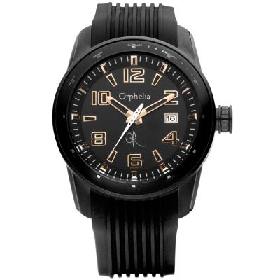 Montre Orphelia Blacksmith-132-6704-44 en Caoutchouc Noir