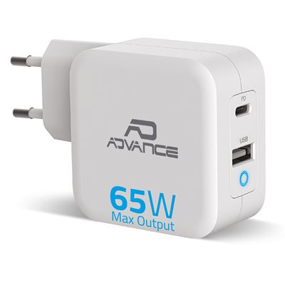 Chargeur Secteur universel USB et USB-C POWERFLEX TURBO 65W - Pour téléphone, tablette, switch ou montre connectée
